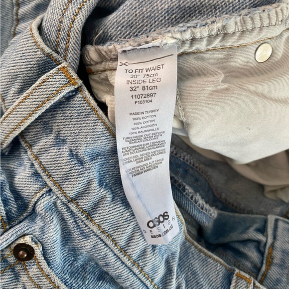 ASOS Blue Straight Leg Jeans Classic Denim - Picture 5 of 5